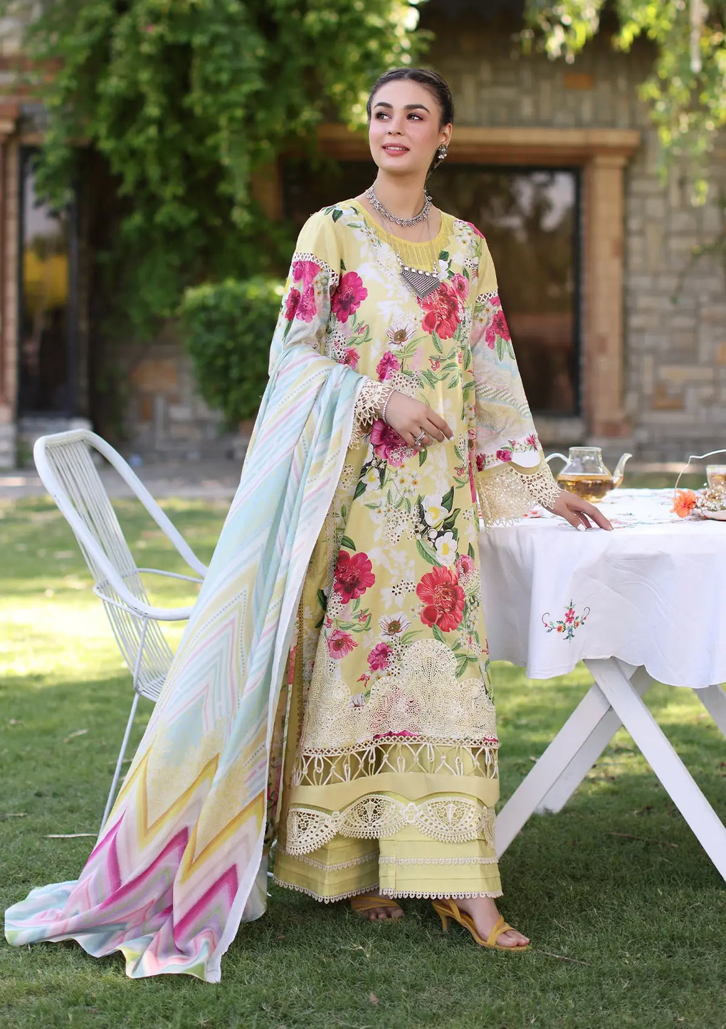 Elaf Premium | Prints Chikankari 24 | 06A SUNSHINE BOUQUET - Khanumjan  Pakistani Clothes and Designer Dresses in UK, USA 