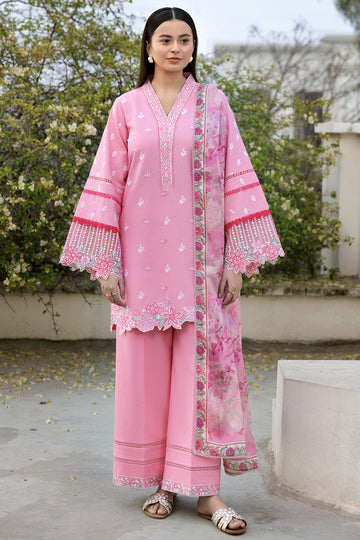 Farasha | Summer Weaves Embroidered Lawn | Soft Mist