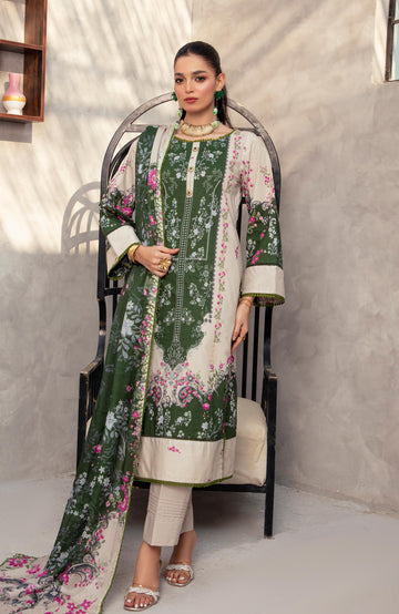 Alzohaib | Digital Printed Cambric | Colors Digital Cambric 3 Piece-CDC-2-25-07