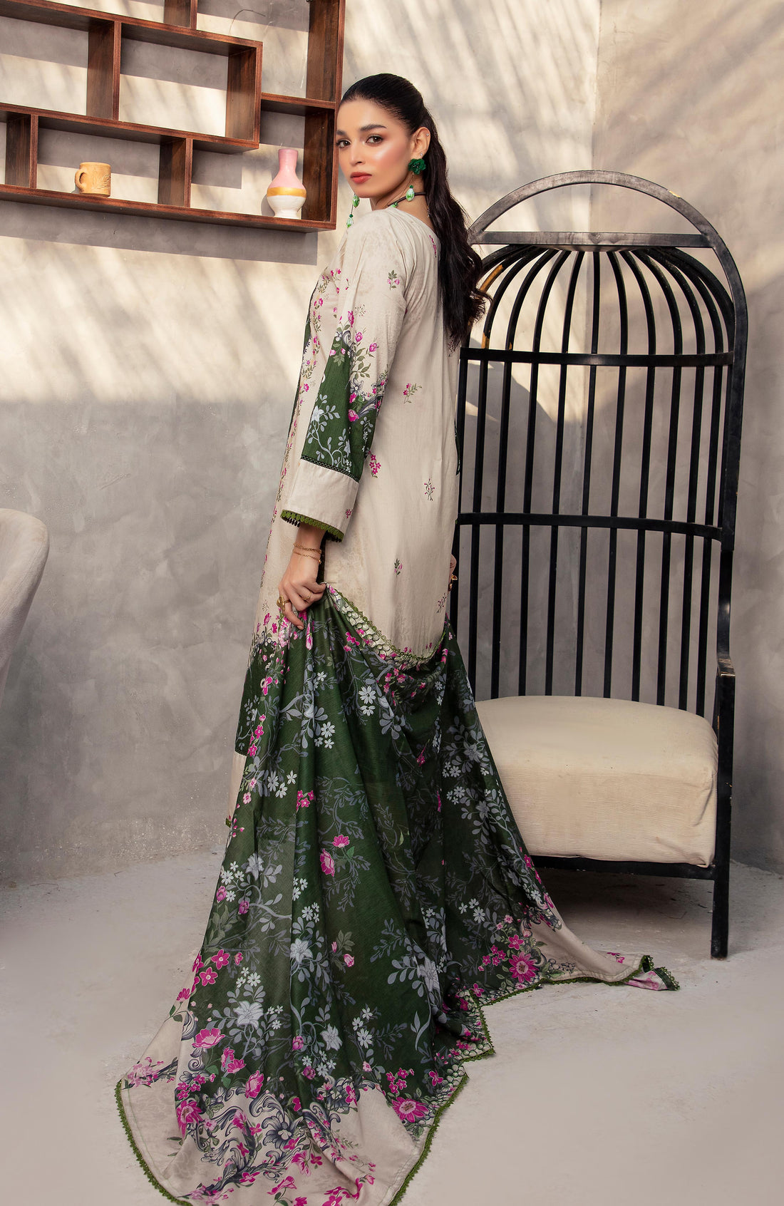 Alzohaib | Digital Printed Cambric | Colors Digital Cambric 3 Piece-CDC-2-25-07