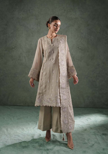 Zarqash | Lakhnawi Festive Chiffon 24 |  QL 007A HAZEL