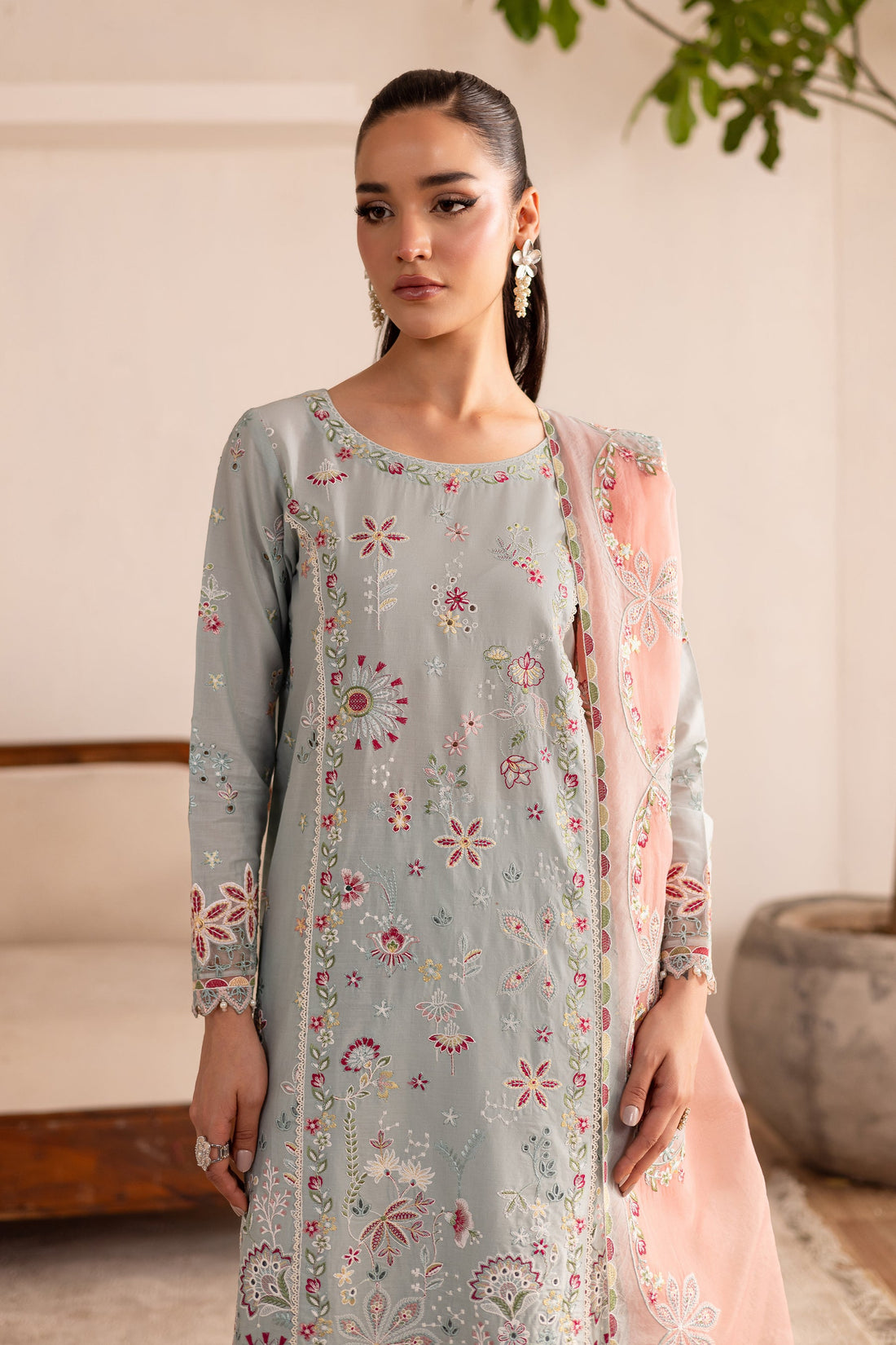 Batik | Nyra Embroidered Summer Solids | Across The Ocean