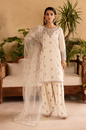 Batik | Nyra Embroidered Summer Solids | White Dove