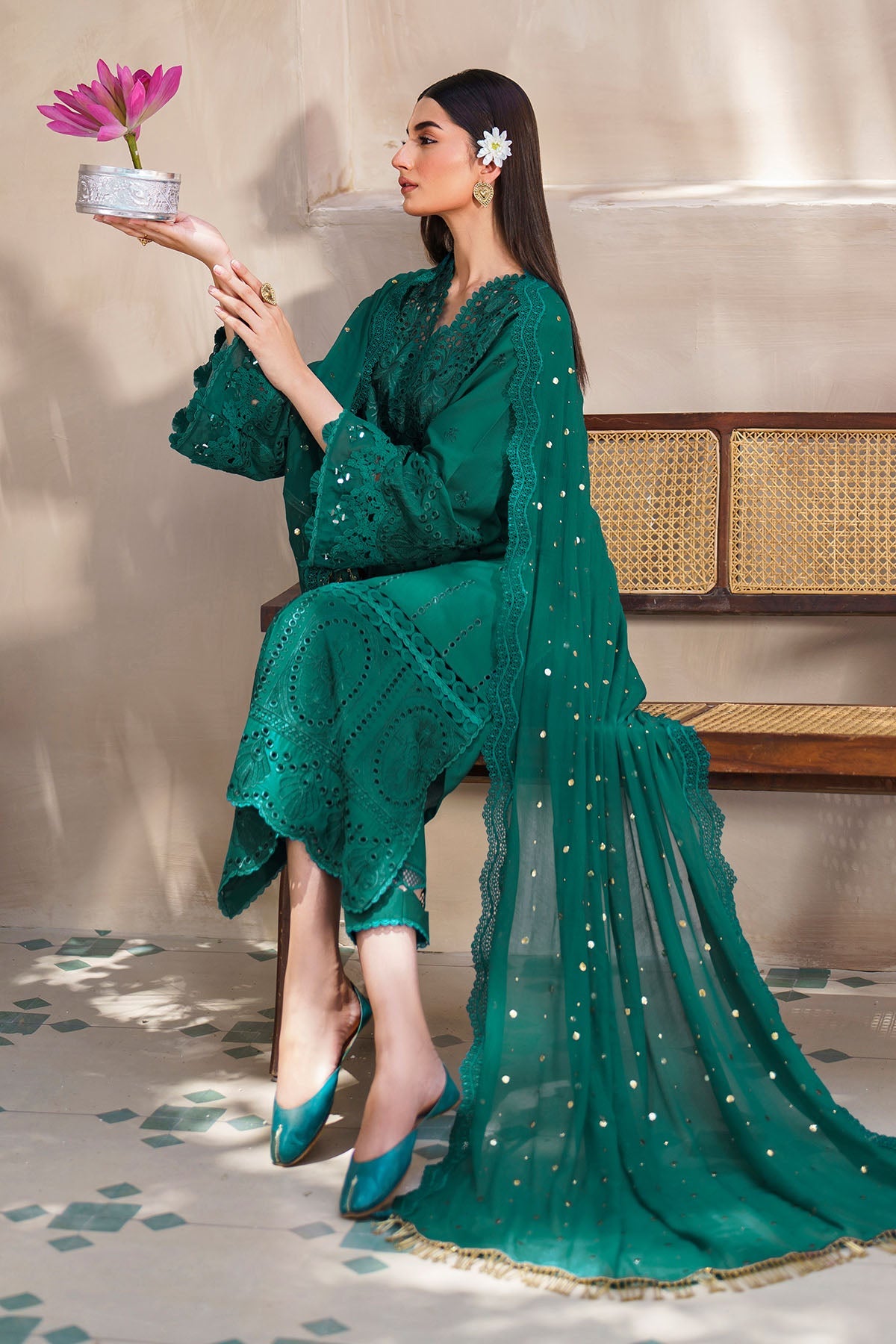 Nureh | Bazaar Lawn | NS-135 - Khanumjan  Pakistani Clothes and Designer Dresses in UK, USA 