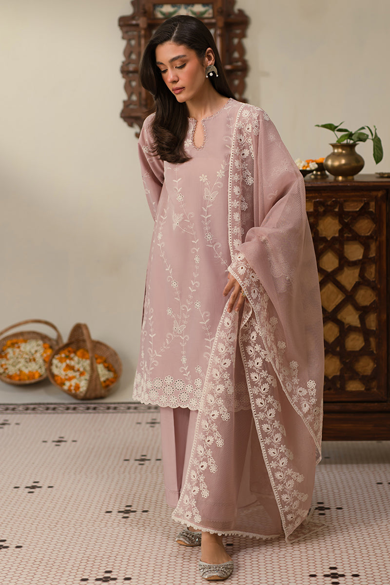 Cross Stitch | Chikankari Lawn 25 | MAUVE GLAM