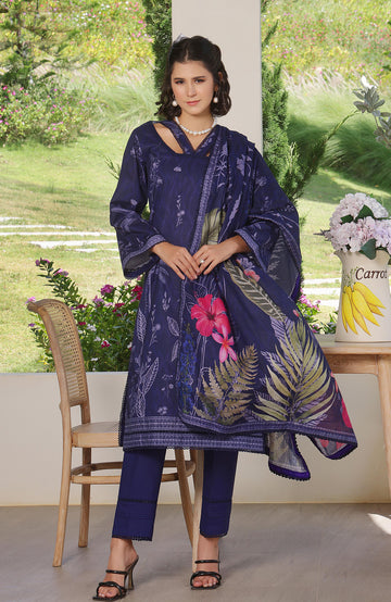Alzohaib | Digital Printed Cambric | Colors Digital Cambric 3 Piece-CDC-25-08