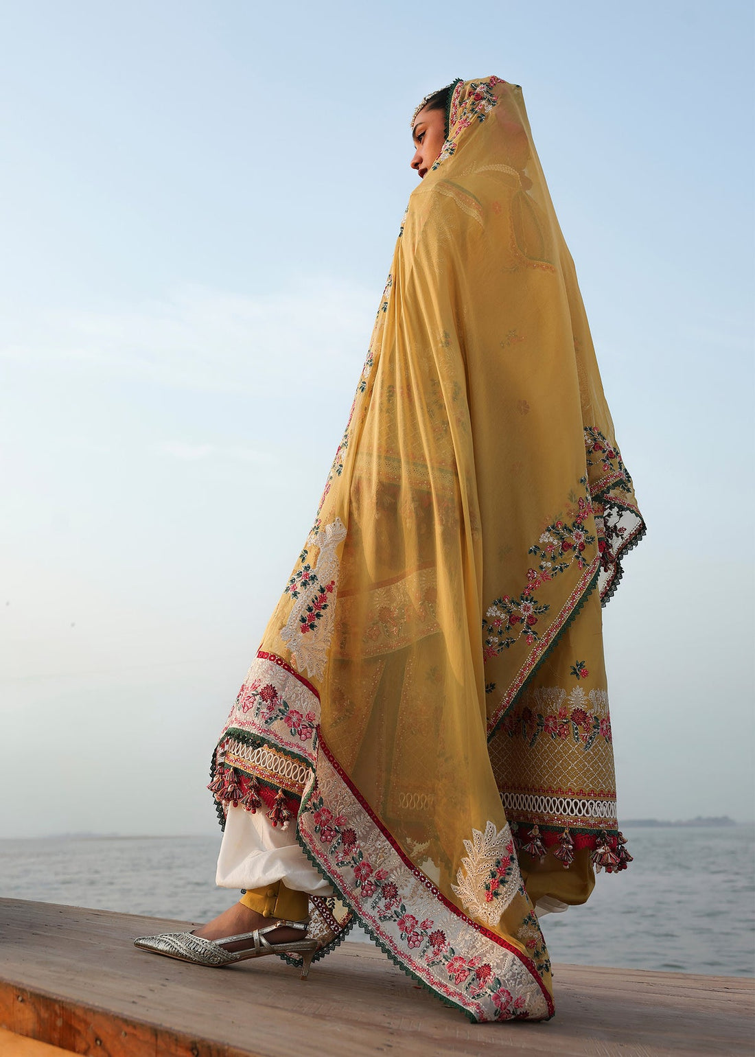 Hussain Rehar | Kalabagh Luxury Lawn 26 | Ochre