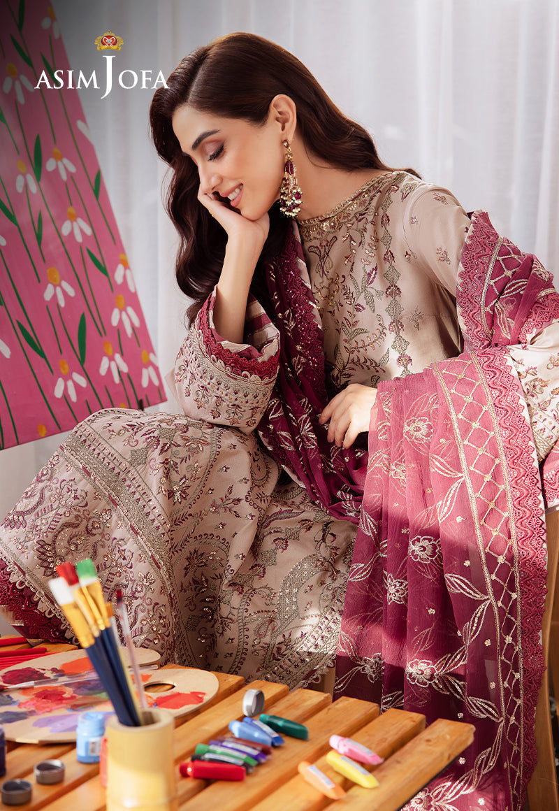 Asim Jofa | Uraan Lawn Chiffon Collection | AJUR-10 - Khanumjan  Pakistani Clothes and Designer Dresses in UK, USA 