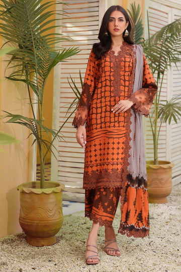 Charizma | Sheen Embroidered Linen Shawl | SHW4-08