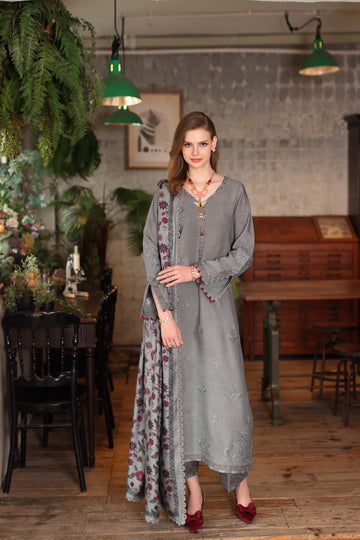Noor by Saadia Asad | Winter Embroidered Printkhaas 25 | D4 - B