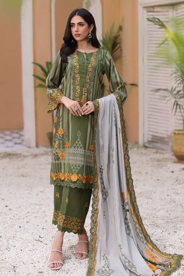 Charizma | Sheen Embroidered Linen Shawl | SHW4-07