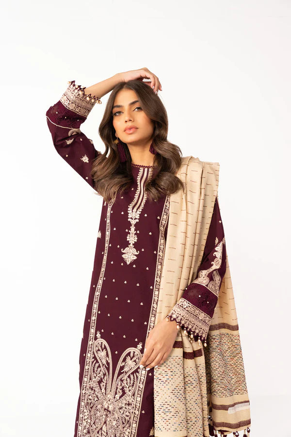 Alkaram | Shawl Collection | Maroon - Khanumjan  Pakistani Clothes and Designer Dresses in UK, USA 