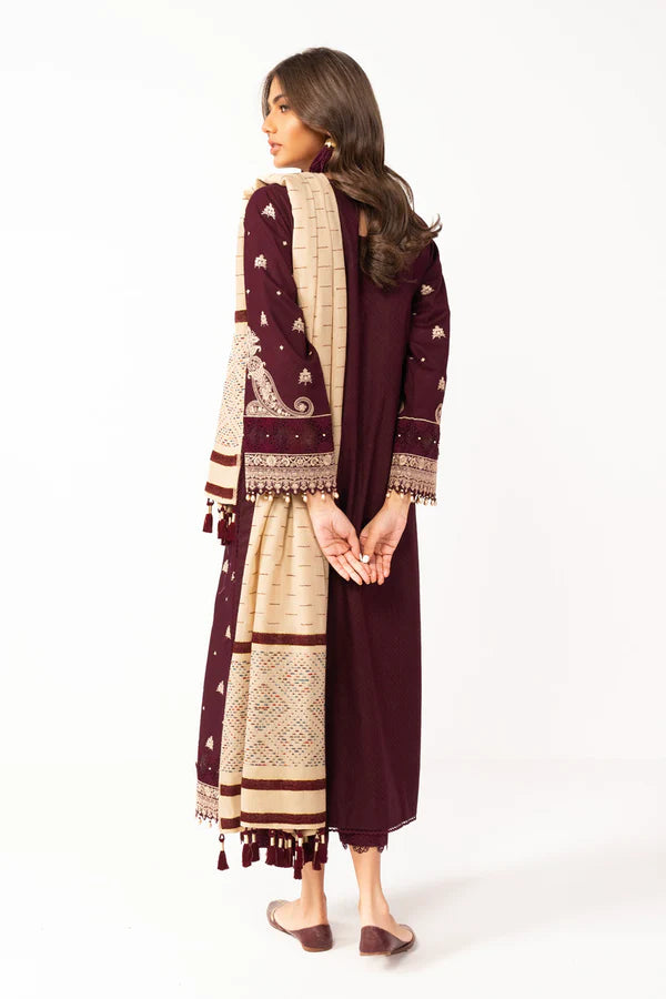 Alkaram | Shawl Collection | Maroon - Khanumjan  Pakistani Clothes and Designer Dresses in UK, USA 