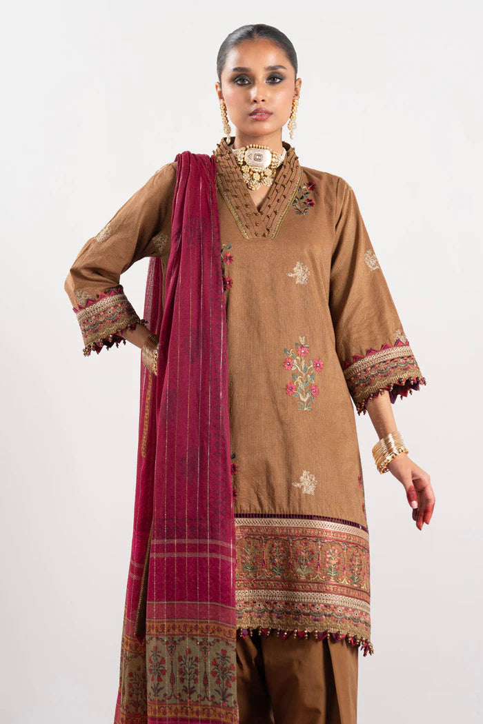 Alkaram | Festive Collection | FC-W-14D-23-3-Brown - Khanumjan  Pakistani Clothes and Designer Dresses in UK, USA 