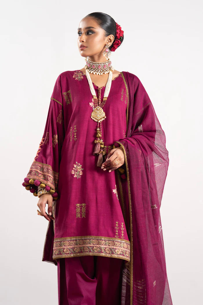 Alkaram | Festive Collection | FC-W-16E-23-3-Dark Pink - Khanumjan  Pakistani Clothes and Designer Dresses in UK, USA 