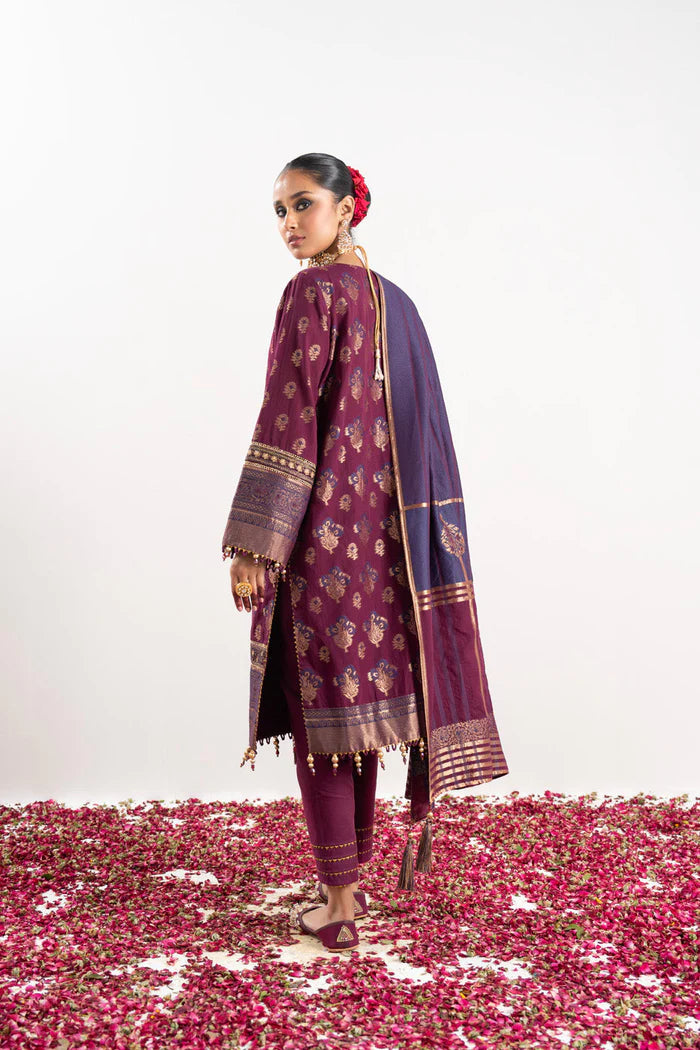 Alkaram | Festive Collection | FC-W-1A-23-3-Plum - Khanumjan  Pakistani Clothes and Designer Dresses in UK, USA 