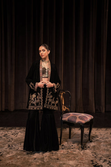 Ammara Khan | Rendezvous Velvet | Gilded Garden Statement Jacket set (D-08)