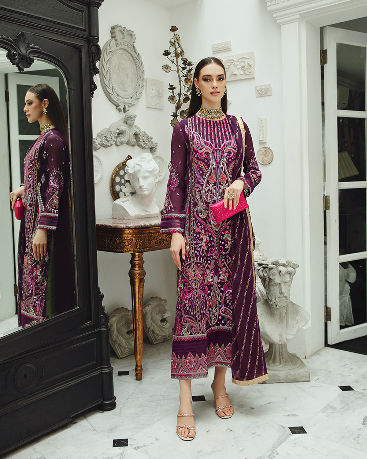 Maryum n Maria | Freesia Ariya Formals | SW23-502 - PLUM - Roshan - Khanumjan  Pakistani Clothes and Designer Dresses in UK, USA 