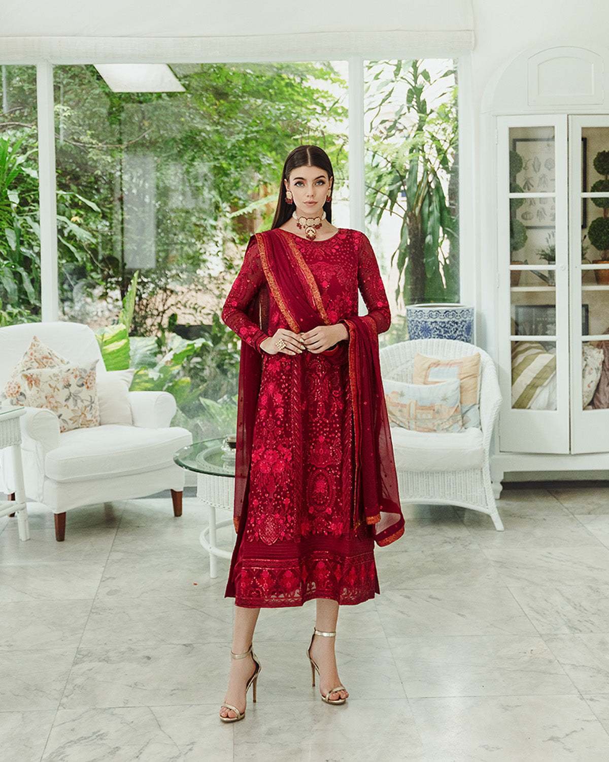 Maryum n Maria | Freesia Ariya Formals | SW23-506 - Crimson - Shadi - Khanumjan  Pakistani Clothes and Designer Dresses in UK, USA 