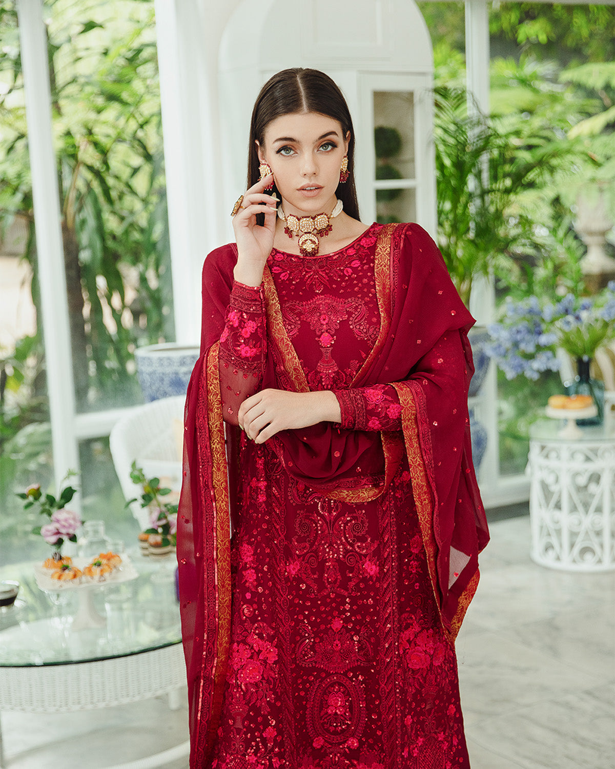 Maryum n Maria | Freesia Ariya Formals | SW23-506 - Crimson - Shadi - Khanumjan  Pakistani Clothes and Designer Dresses in UK, USA 