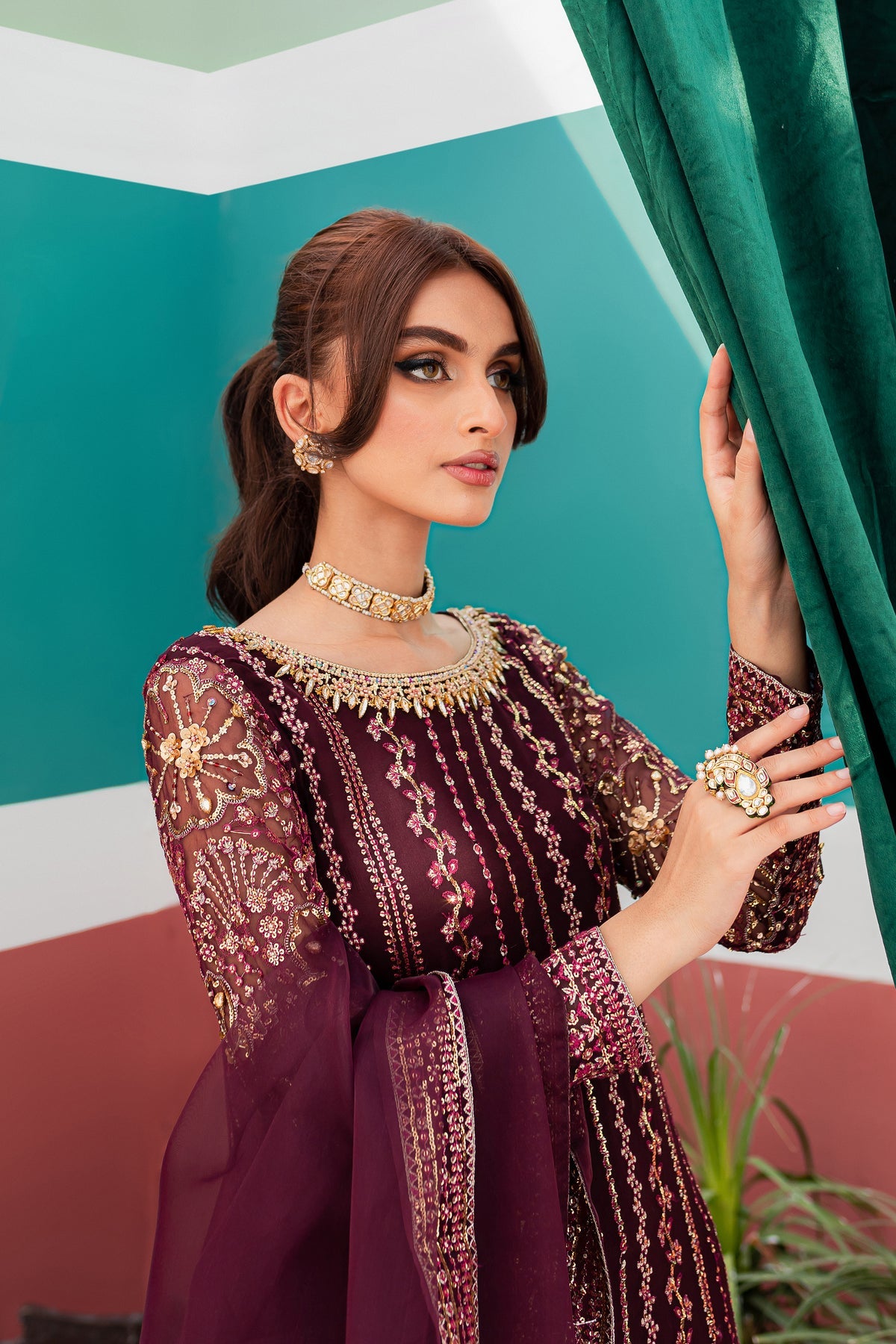 Batik | Desire Formal Dresses | Burgundy Abar - Khanumjan  Pakistani Clothes and Designer Dresses in UK, USA 