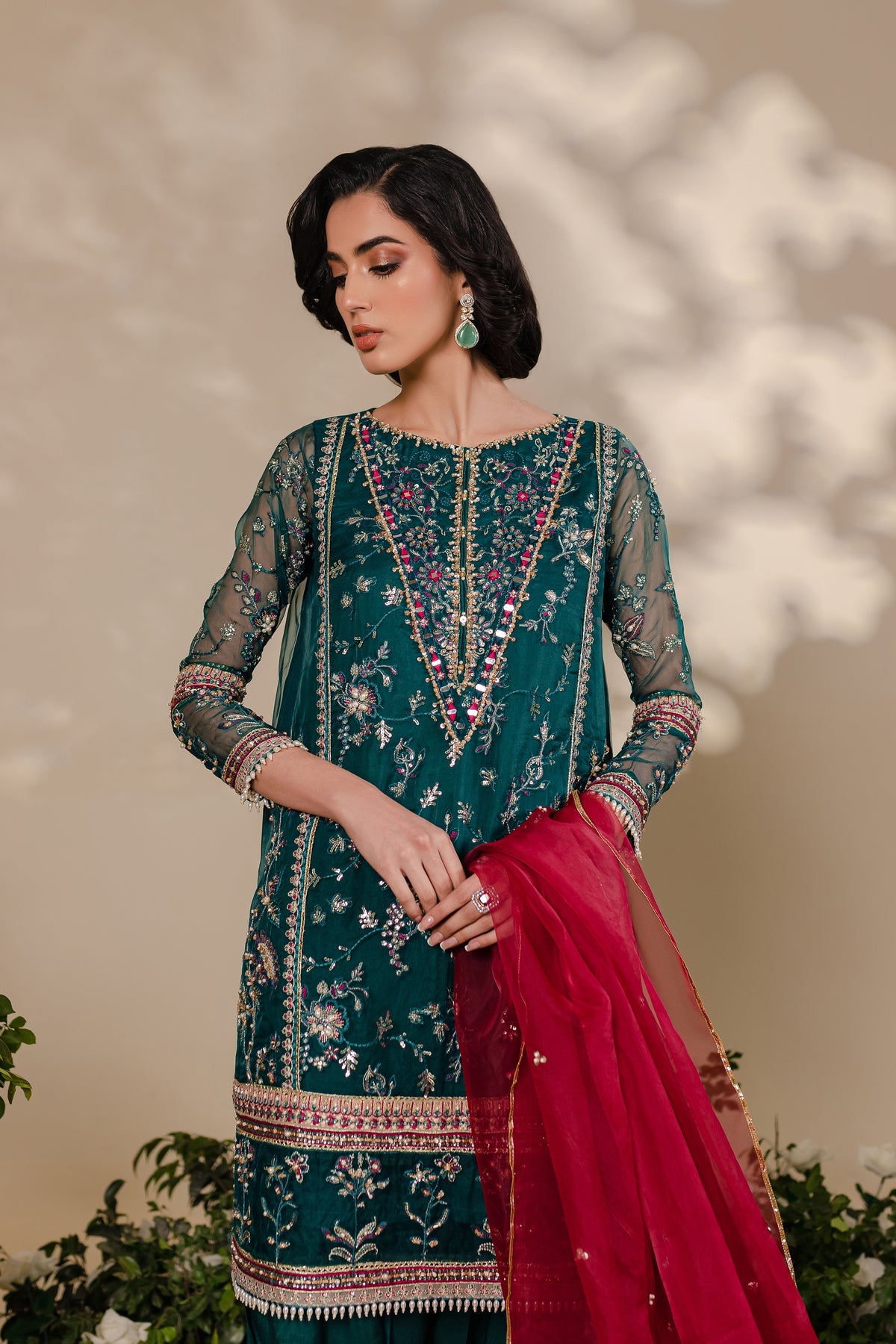 Batik | Desire Formal Dresses | Teal Nousha - Khanumjan  Pakistani Clothes and Designer Dresses in UK, USA 