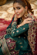 Dhanak | Bridal Couture | HF-3008 DARK GREEN - Khanumjan  Pakistani Clothes and Designer Dresses in UK, USA 