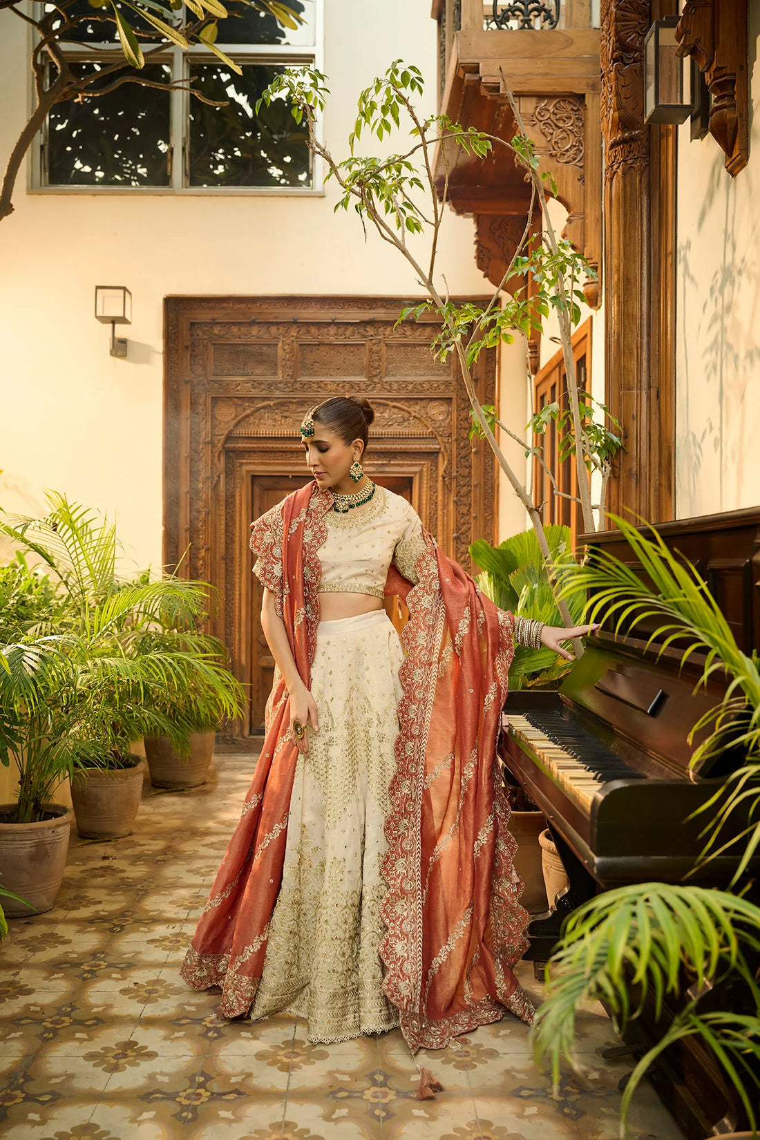 Dhanak | Bridal Couture | HF-3006 BEIGE - Khanumjan  Pakistani Clothes and Designer Dresses in UK, USA 