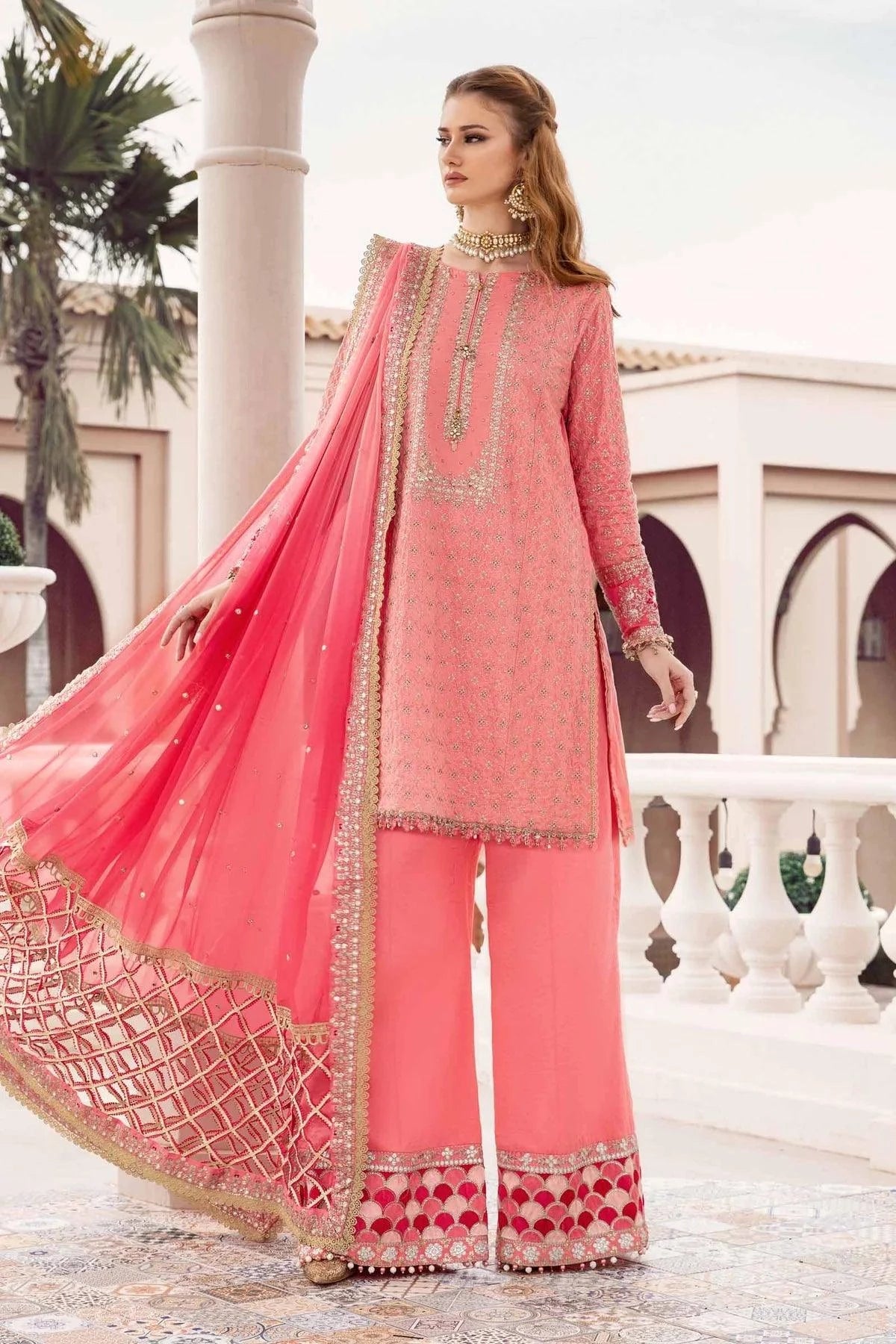 Maria B | Sateen Formals 23 | Candy Pink CST-701 - Khanumjan  Pakistani Clothes and Designer Dresses in UK, USA 