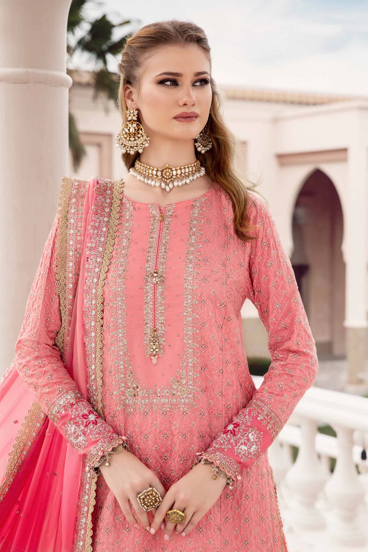 Maria B | Sateen Formals 23 | Candy Pink CST-701 - Khanumjan  Pakistani Clothes and Designer Dresses in UK, USA 