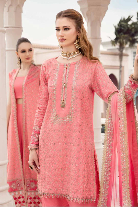 Maria B | Sateen Formals 23 | Candy Pink CST-701 - Khanumjan  Pakistani Clothes and Designer Dresses in UK, USA 