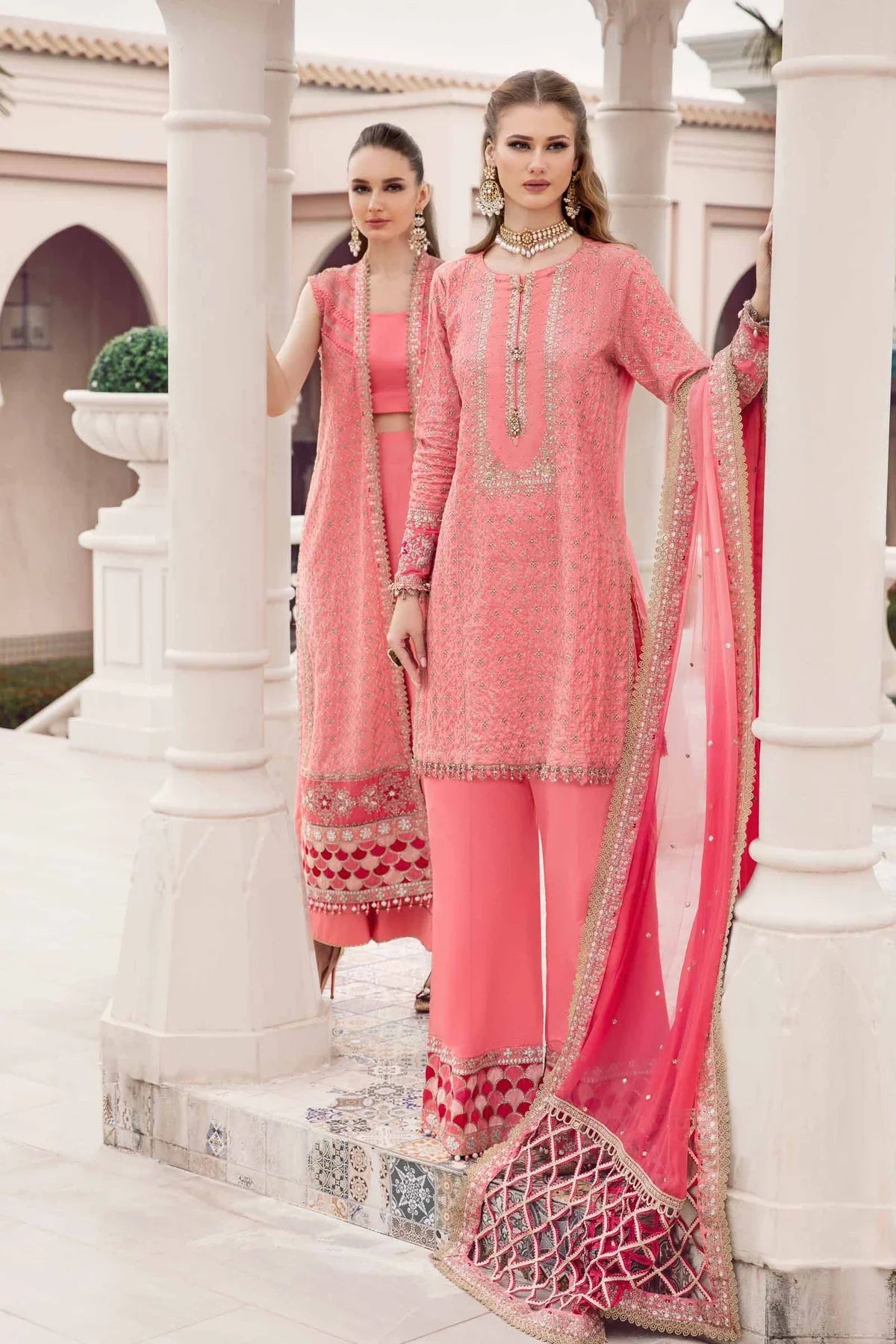 Maria B | Sateen Formals 23 | Candy Pink CST-701 - Khanumjan  Pakistani Clothes and Designer Dresses in UK, USA 