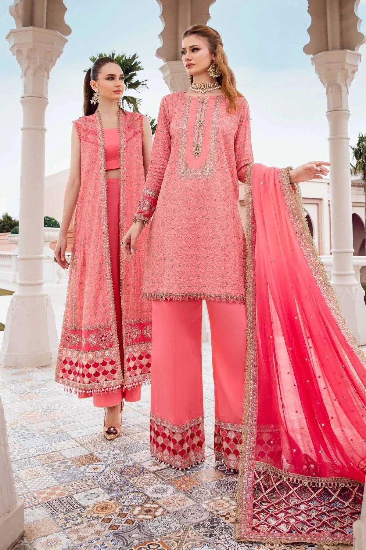 Maria B | Sateen Formals 23 | Candy Pink CST-701 - Khanumjan  Pakistani Clothes and Designer Dresses in UK, USA 