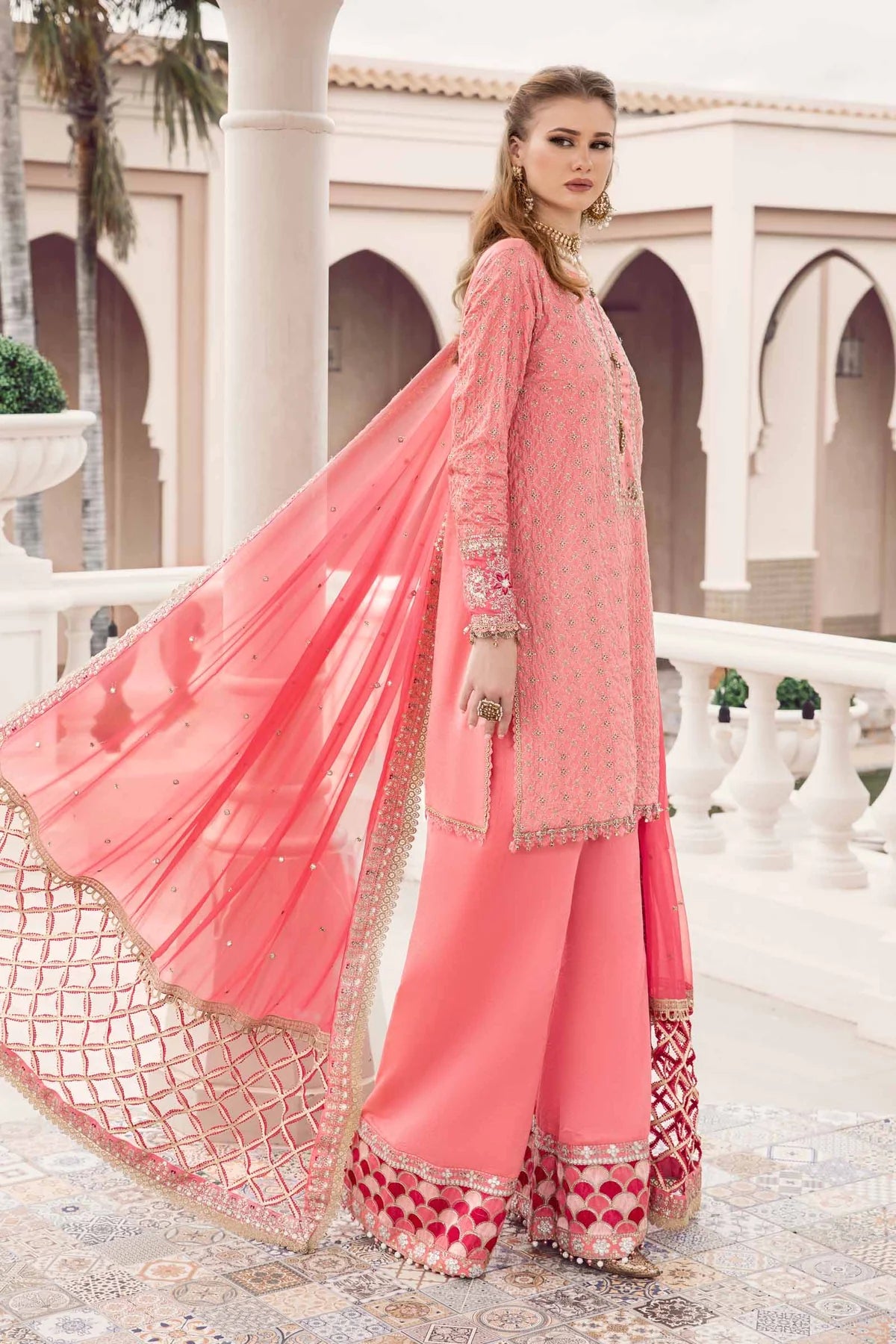 Maria B | Sateen Formals 23 | Candy Pink CST-701 - Khanumjan  Pakistani Clothes and Designer Dresses in UK, USA 