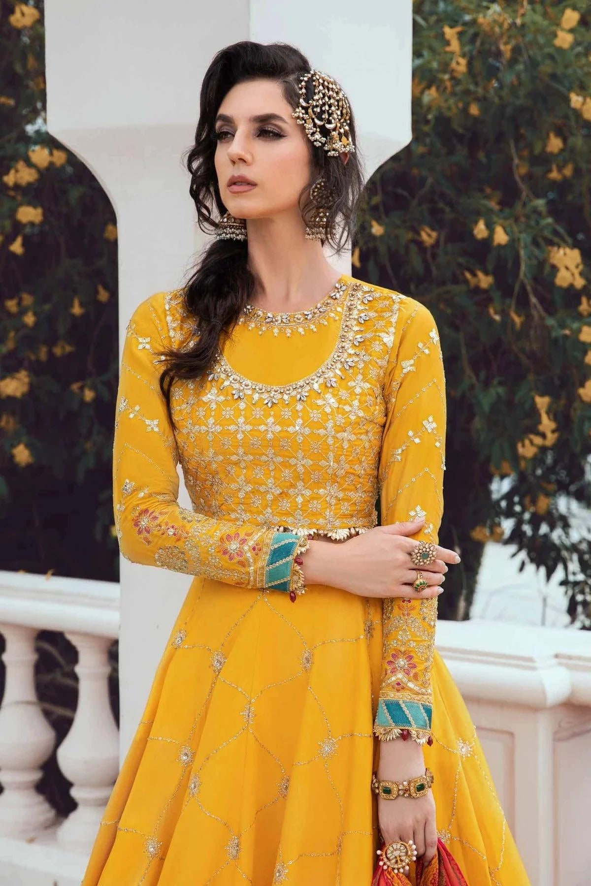 Maria B | Sateen Formals 23 | Yellow CST-705 - Khanumjan  Pakistani Clothes and Designer Dresses in UK, USA 