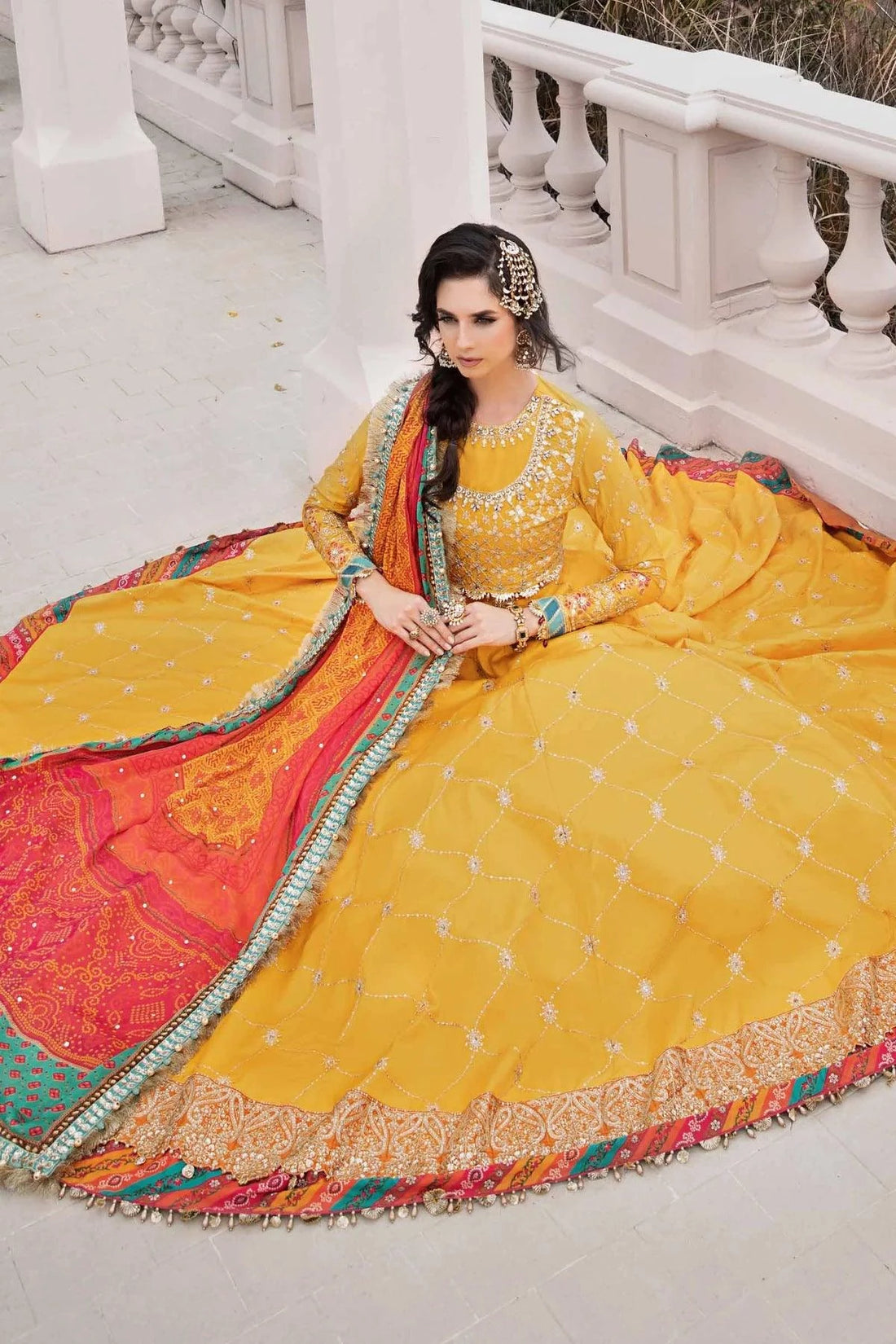 Maria B | Sateen Formals 23 | Yellow CST-705 - Khanumjan  Pakistani Clothes and Designer Dresses in UK, USA 