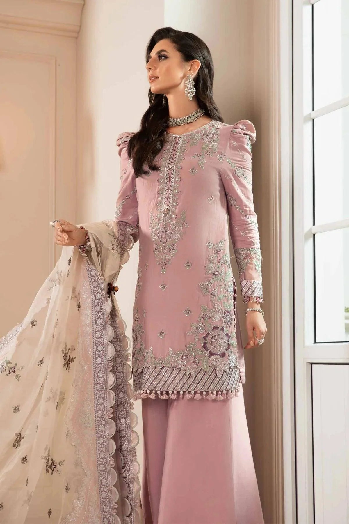 Maria B | Sateen Formals 23 | Mauve CST-706 - Khanumjan  Pakistani Clothes and Designer Dresses in UK, USA 