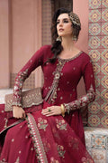 Maria B | Sateen Formals 23 |  Maroon CST-708 - Khanumjan  Pakistani Clothes and Designer Dresses in UK, USA 