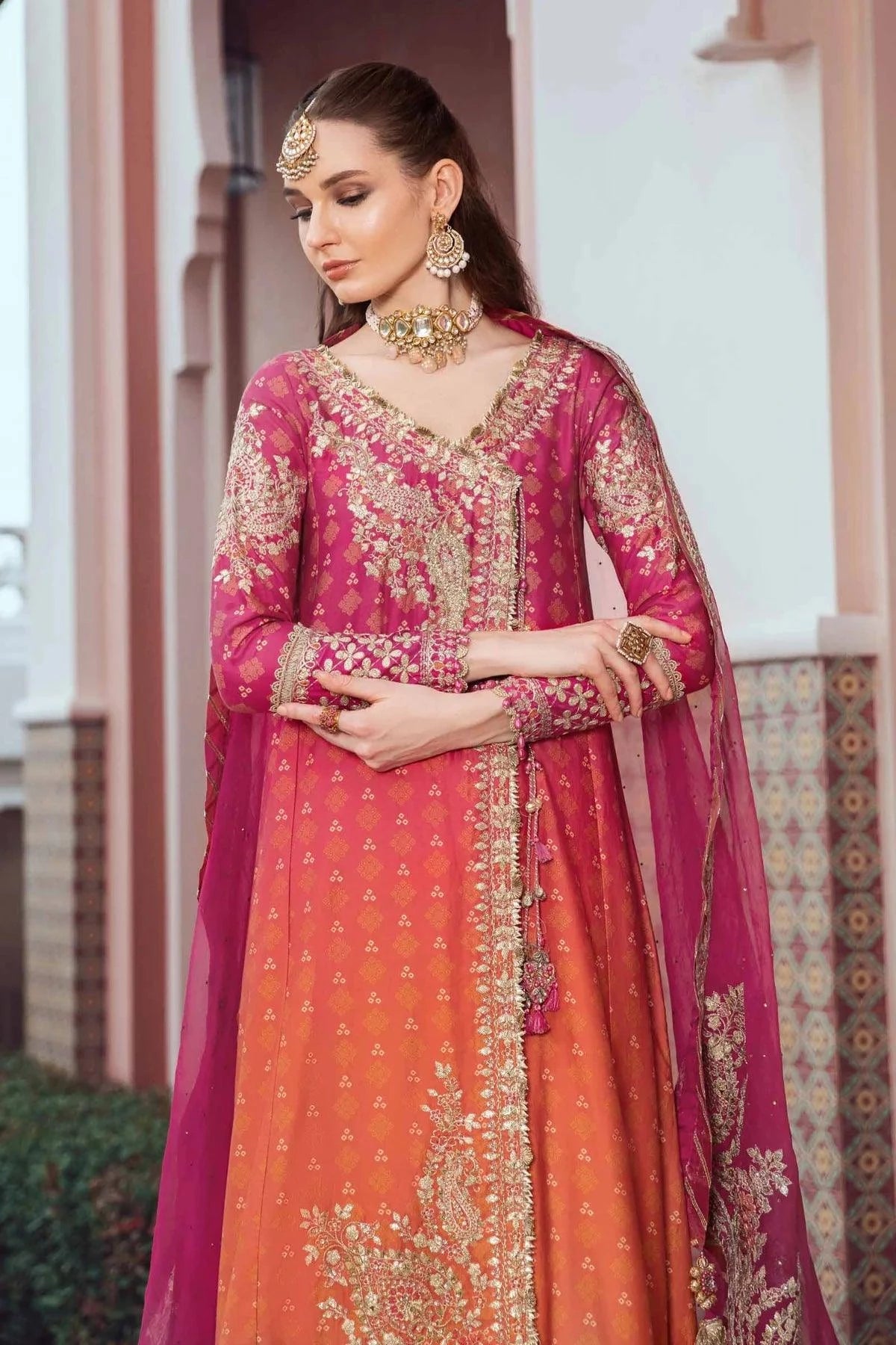 Maria B | Sateen Formals 23 | Fuchsia Pink CST-709 - Khanumjan  Pakistani Clothes and Designer Dresses in UK, USA 