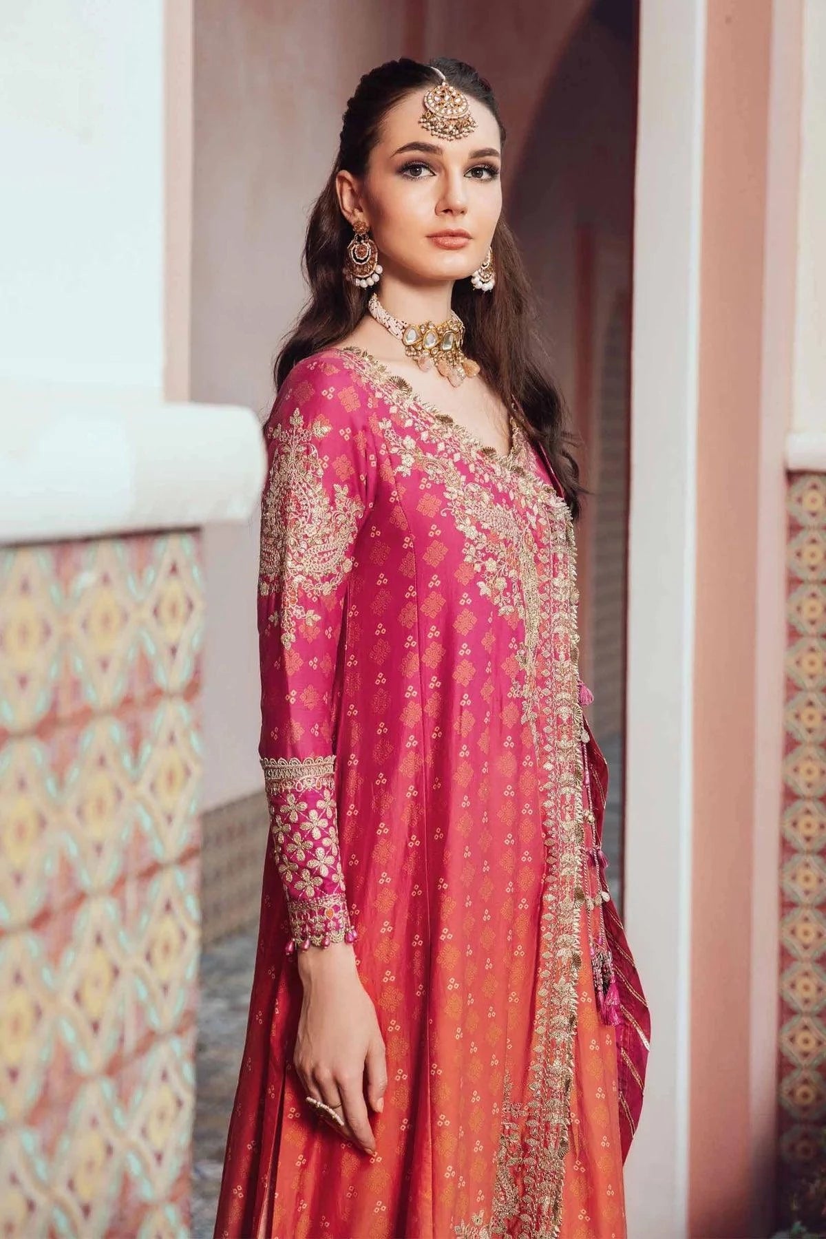 Maria B | Sateen Formals 23 | Fuchsia Pink CST-709 - Khanumjan  Pakistani Clothes and Designer Dresses in UK, USA 