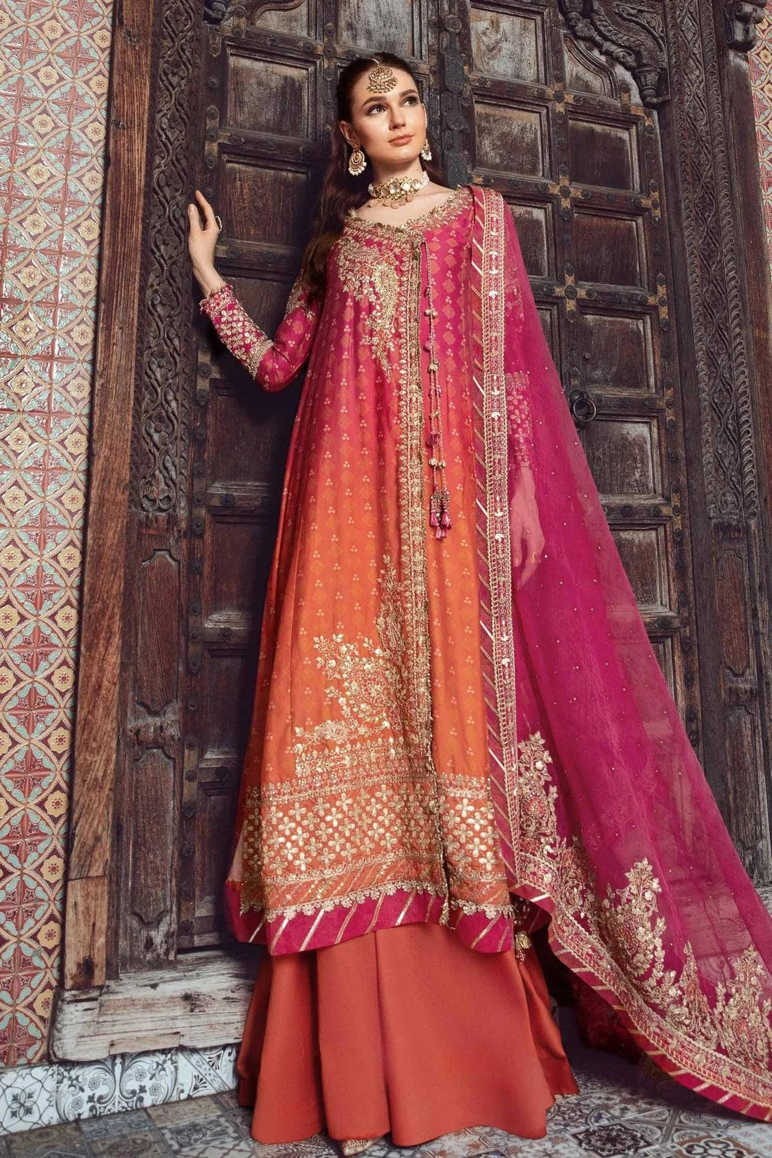 Maria B | Sateen Formals 23 | Fuchsia Pink CST-709 - Khanumjan  Pakistani Clothes and Designer Dresses in UK, USA 