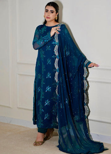 Sahane | Luxury Lawn and Formal Dresses | CT 12004 - Jade Turquoise - LUXE PRET