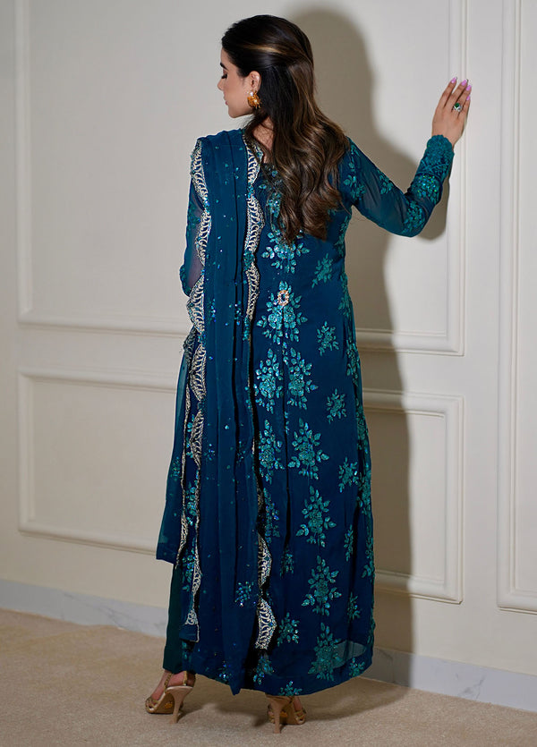 Sahane | Luxury Lawn and Formal Dresses | CT 12004 - Jade Turquoise - LUXE PRET