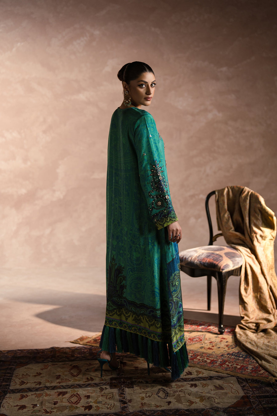 Ammara Khan | Symphony 24 | PEACOCK GARDEN KAFTAN SET (D-01)