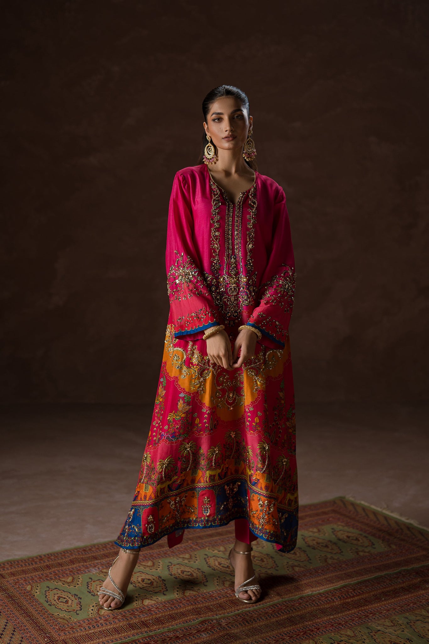 Ammara Khan | Symphony 24 | HOT PINK PARTY KAFTAN SET (D-02)