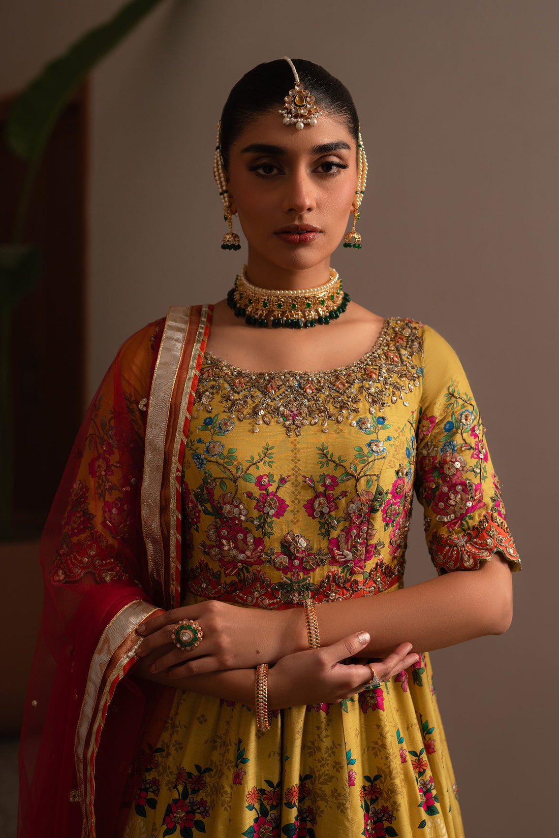 Ammara Khan | Ronaq Luxury Formals | Mehndi Charm Peshwas (D-04)