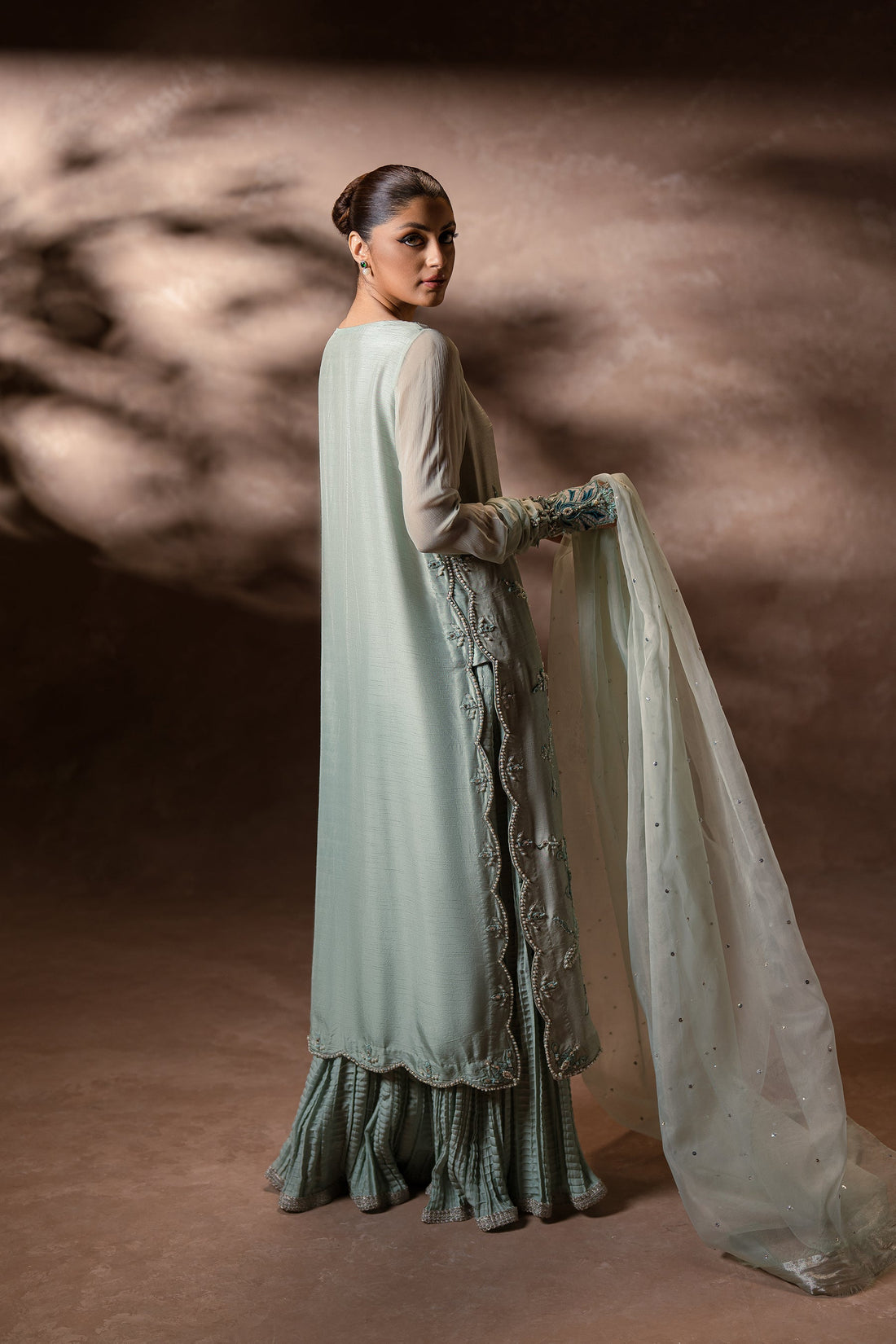 Ammara Khan | Symphony 24 | MINT ELEGANCE CRUSHED PANTS SET (D-08)