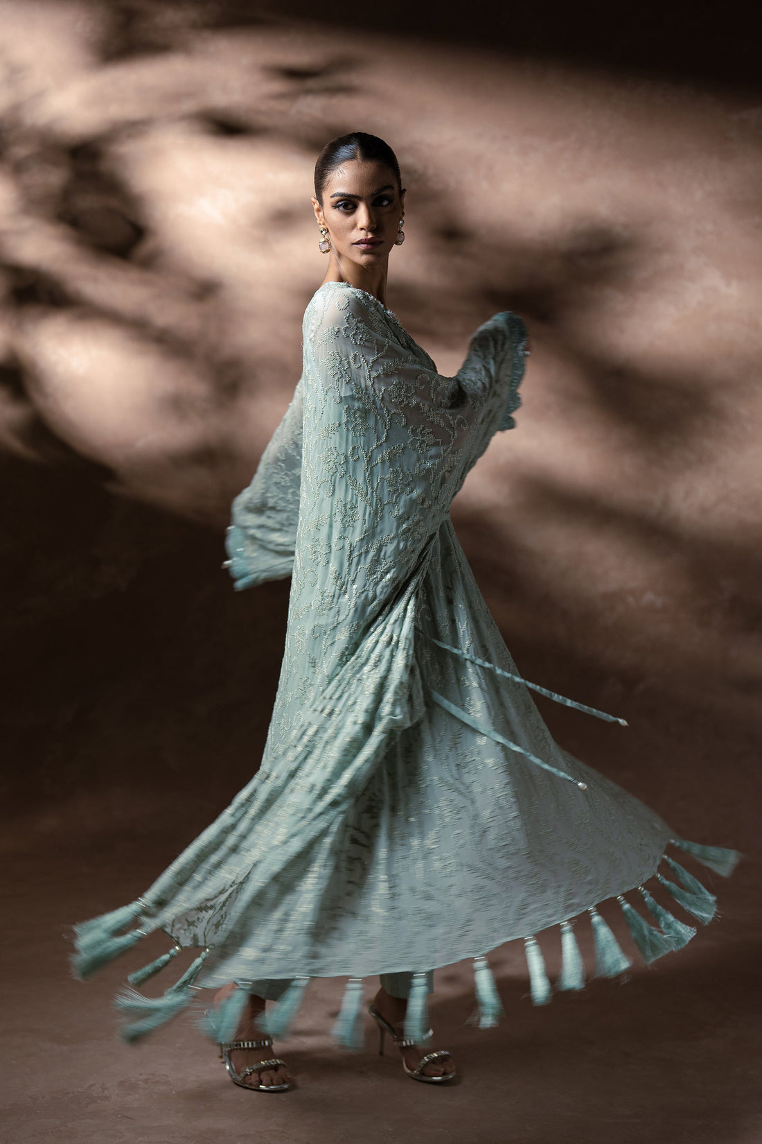 Ammara Khan | Symphony 24 | AQUA TASSEL KAFTAN SET (D-12)