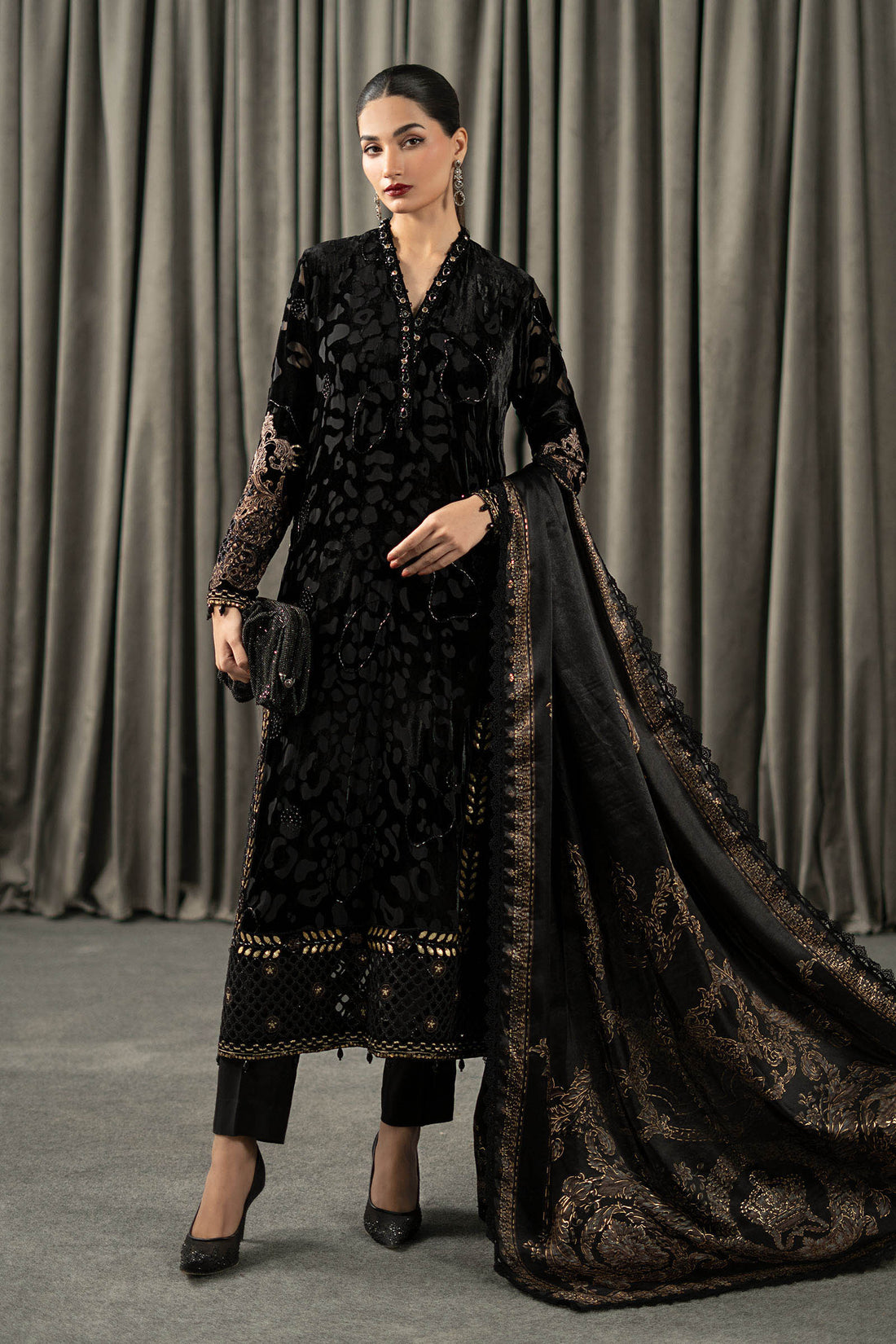 palachi dresses designs MARIAB | ELEGANTLY PALACHI VELVET DRESS | FULLY HEAVY THREAD EMBROIDERED WORK WITH 3D FLOWER BANCHES MOTI WORK & LAZER CUT DESIGN WORK