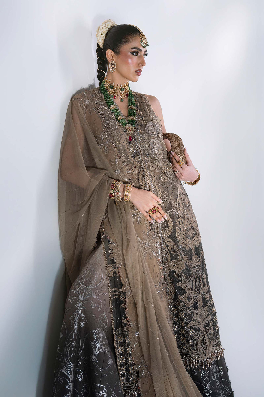 Maria B | Mbroidered Wedding Formals 26 | BD-3102-Antique Bronze
